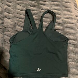 ALO Yoga Dark Green Sports Bra